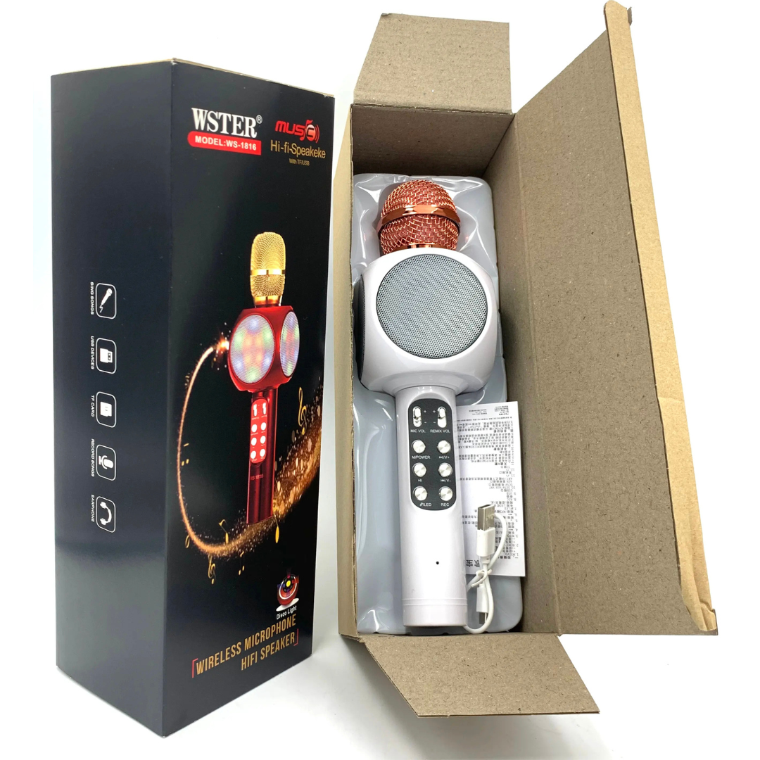 Micrófono Karaoke - Mini Parlante LED