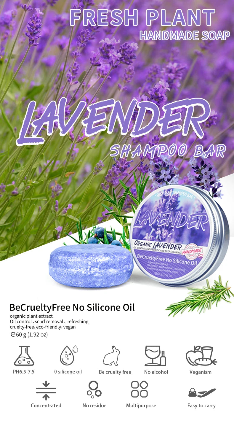 Jabón champú de lavanda | Control de grasa y frescura natural
