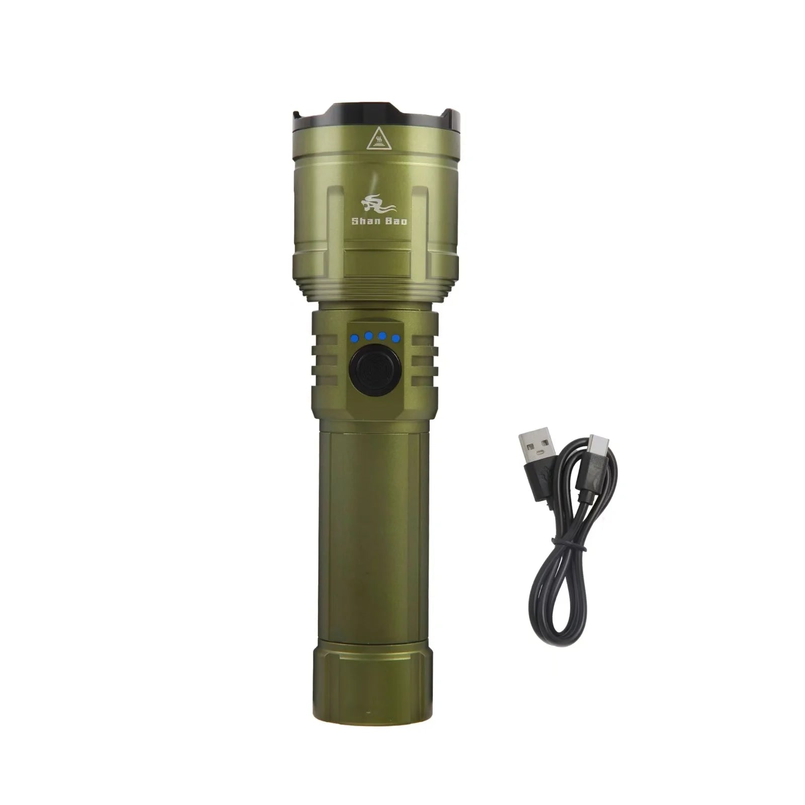 Linterna LED Shan Bao 3000 LM Impermeable con Zoom – Recargable, 5000 mAh, Ilumina a +500 m y Enciende Objetos