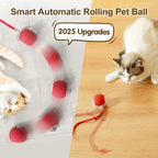 Pelota Interactiva Inteligente para Gatos | Juguete Automático Recargable con Cola y Sensores