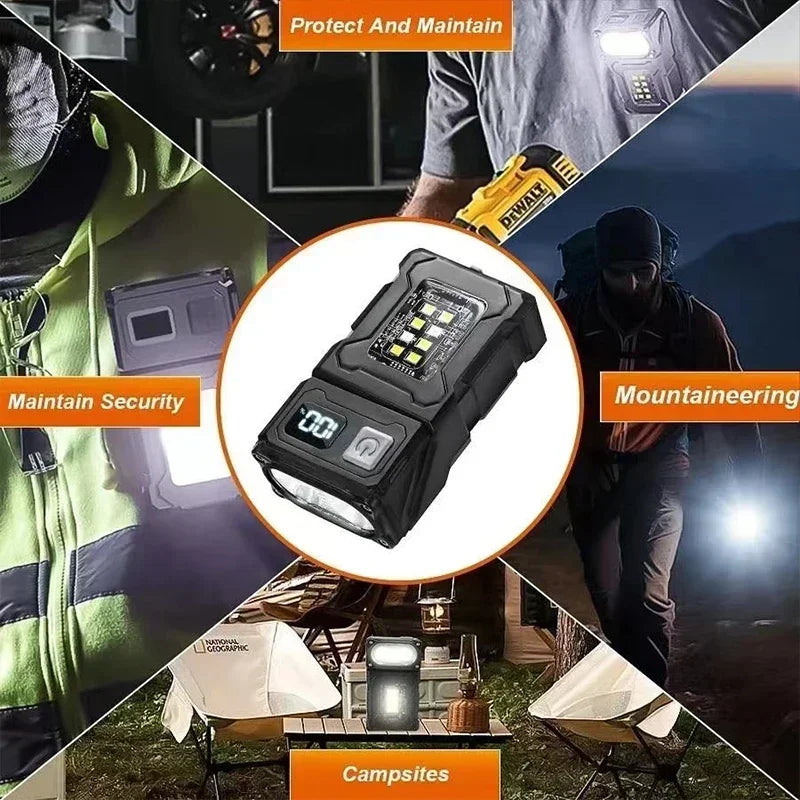 Mini Linterna LED Recargable USB con Imán Trasero | Camping, Emergencias y Uso Multifuncional
