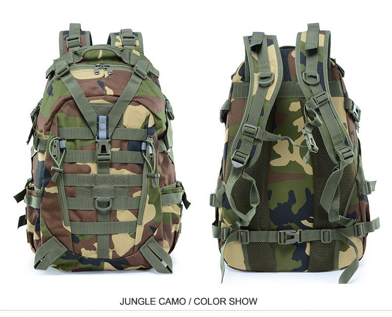 Mochila Táctica MOLLE Reflectante – Camping, Senderismo y Supervivencia