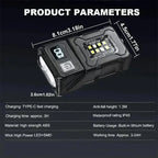 Mini Linterna LED Recargable USB con Imán Trasero | Camping, Emergencias y Uso Multifuncional