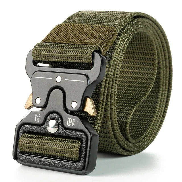 Cinturón Táctico de Nylon con Hebilla Plástica “Orejas Rojas” – Militar, Entrenamiento y Outdoor