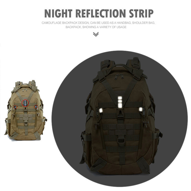 Mochila Táctica MOLLE Reflectante – Camping, Senderismo y Supervivencia