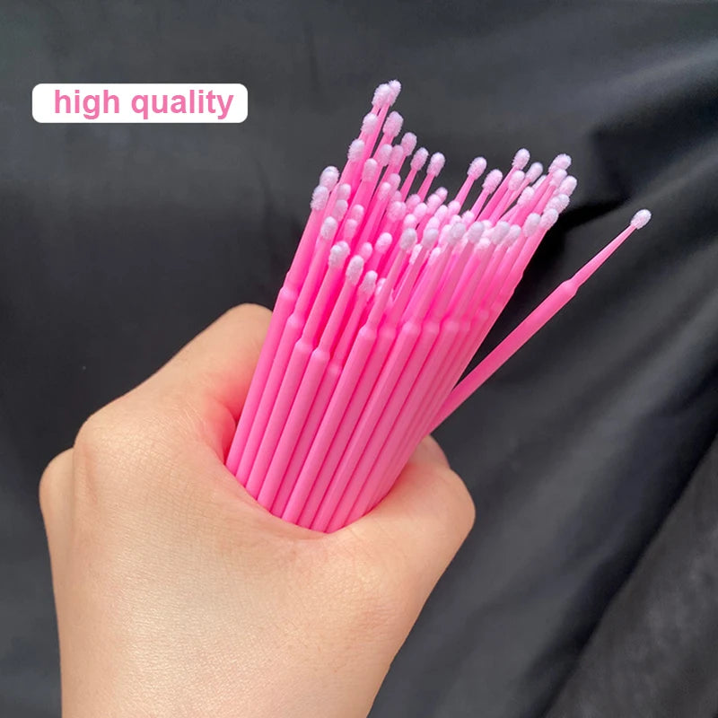 Pack 100 Microbrush para Limpieza de Extensiones de Pestañas
