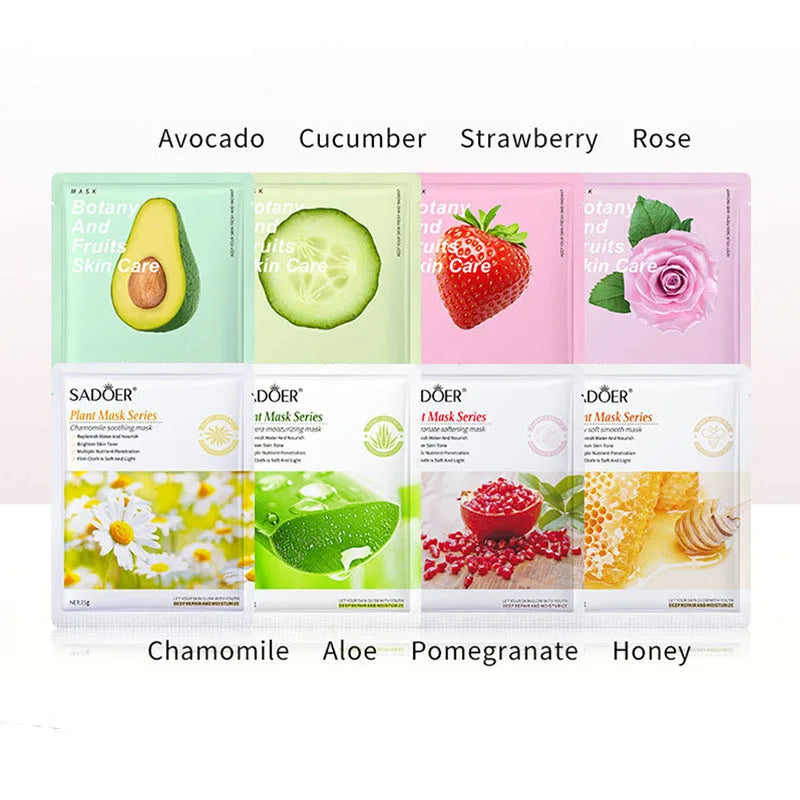 Pack 8 Mascarillas Faciales Coreanas Hidratantes y Reafirmantes