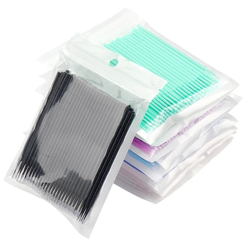 Pack 100 Microbrush para Limpieza de Extensiones de Pestañas