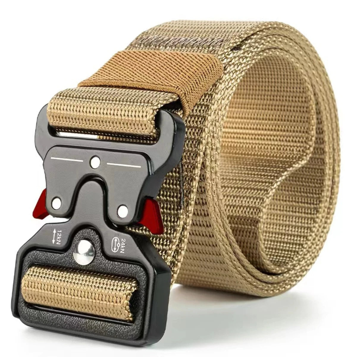 Cinturón Táctico de Nylon con Hebilla Plástica “Orejas Rojas” – Militar, Entrenamiento y Outdoor