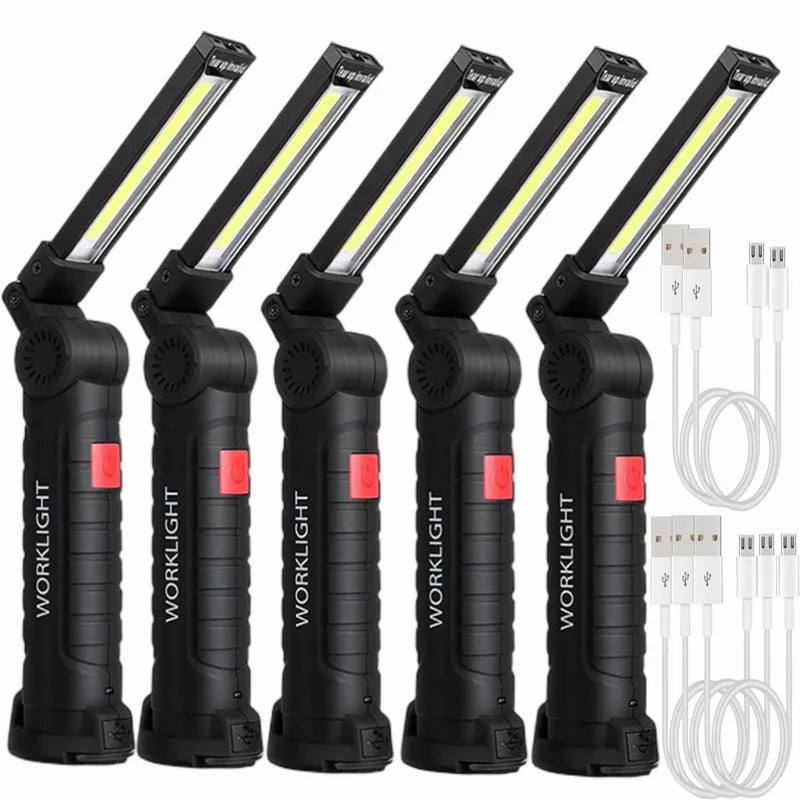 Linterna LED COB Portátil Recargable ESMARTER | Magnética 360° USB para Camping y Trabajo