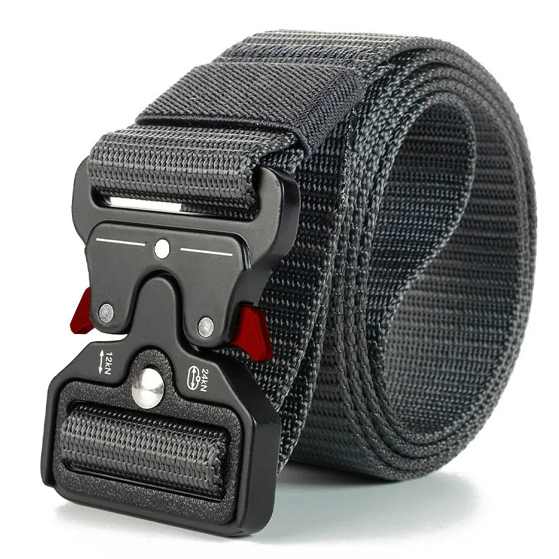 Cinturón Táctico de Nylon con Hebilla Plástica “Orejas Rojas” – Militar, Entrenamiento y Outdoor