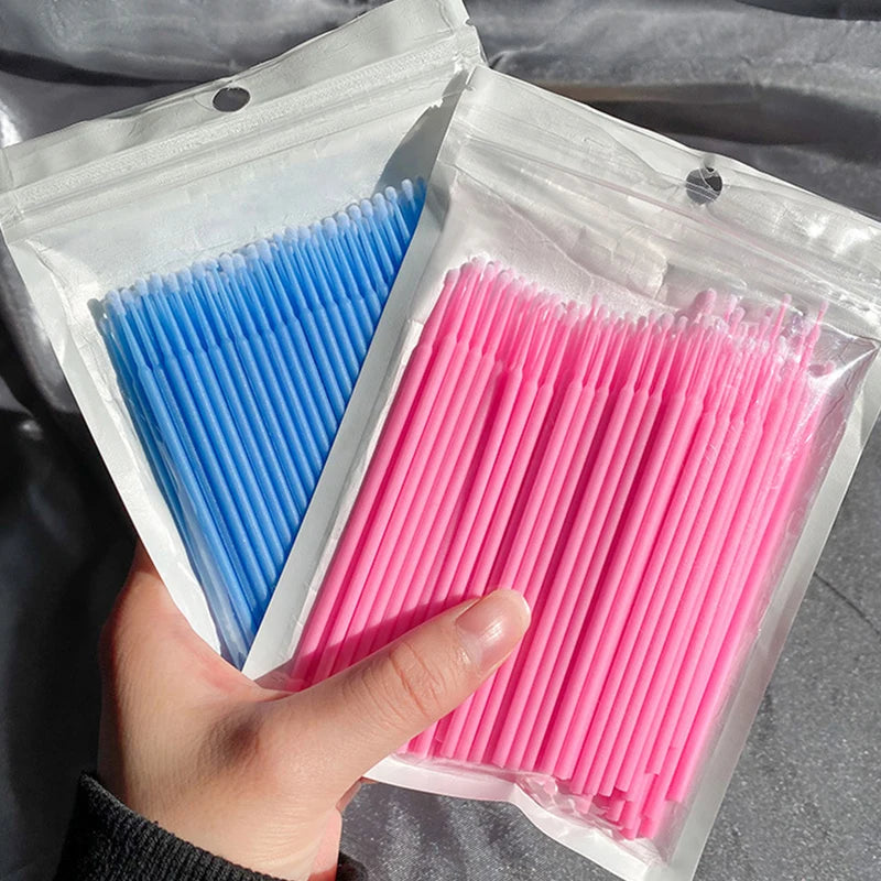 Pack 100 Microbrush para Limpieza de Extensiones de Pestañas