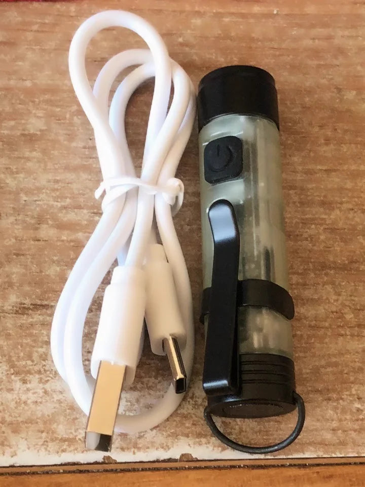 Linterna Mini de Bolsillo Gopeak 300 lm – Recargable con Clip y Zoom