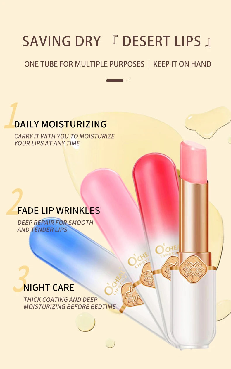 Labial frutal O’CHEAL | Hidratante, waterproof y cambia de color