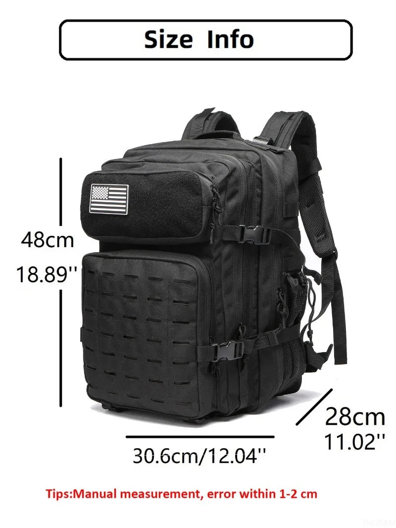 Mochila Táctica MOLLE 25L/50L con 2 Portabotellas – Senderismo, Caza, Gimnasio y EDC