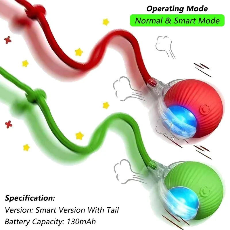Pelota Interactiva Inteligente para Gatos | Juguete Automático Recargable con Cola y Sensores