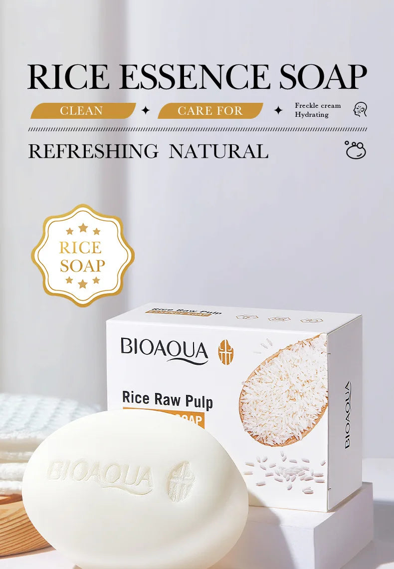 Jabón facial de arroz blanco BIOAQUA | Limpieza e hidratación