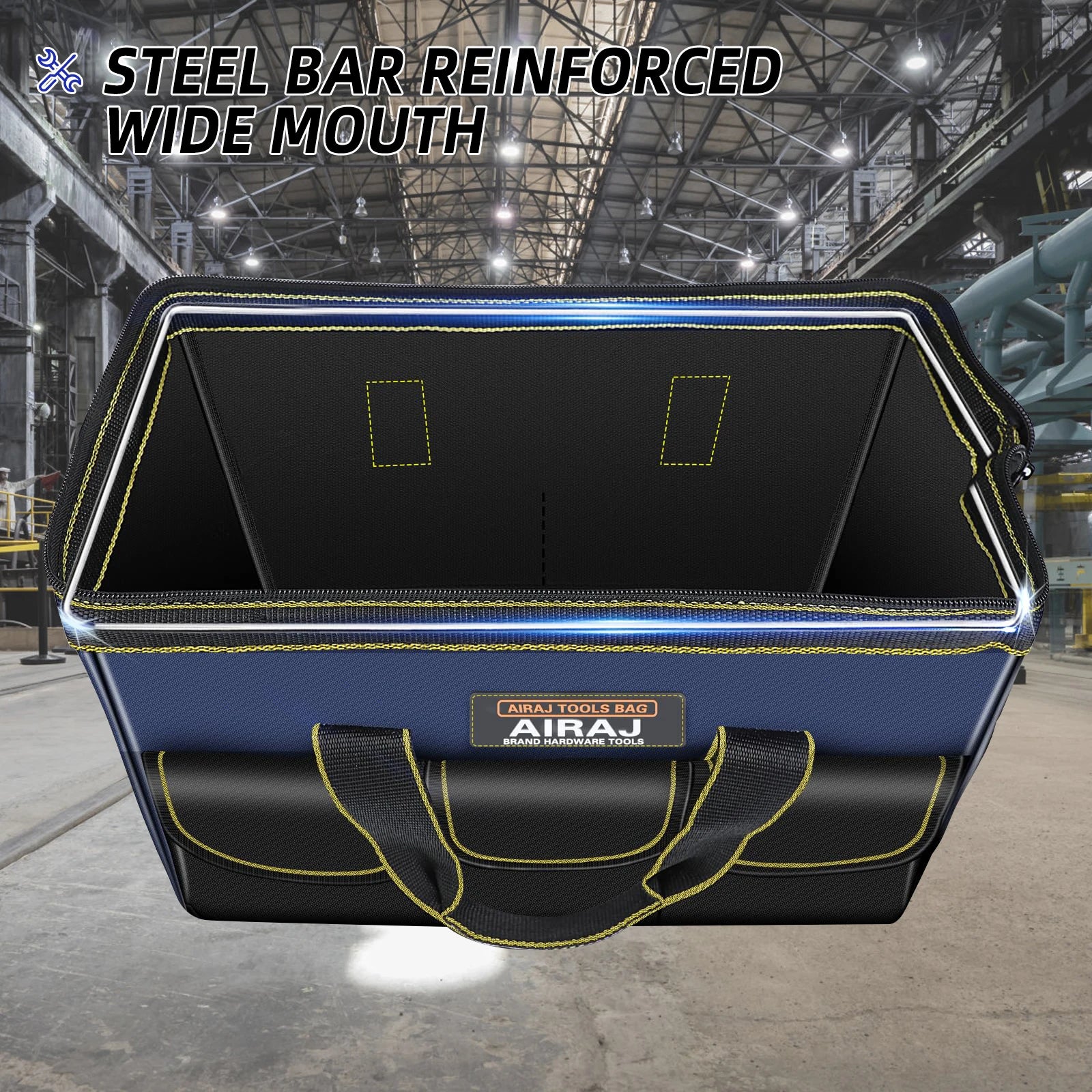 Bolsa de Herramientas AIRAJ 1680D Impermeable – Electricista, Alta Capacidad (13”–18”)