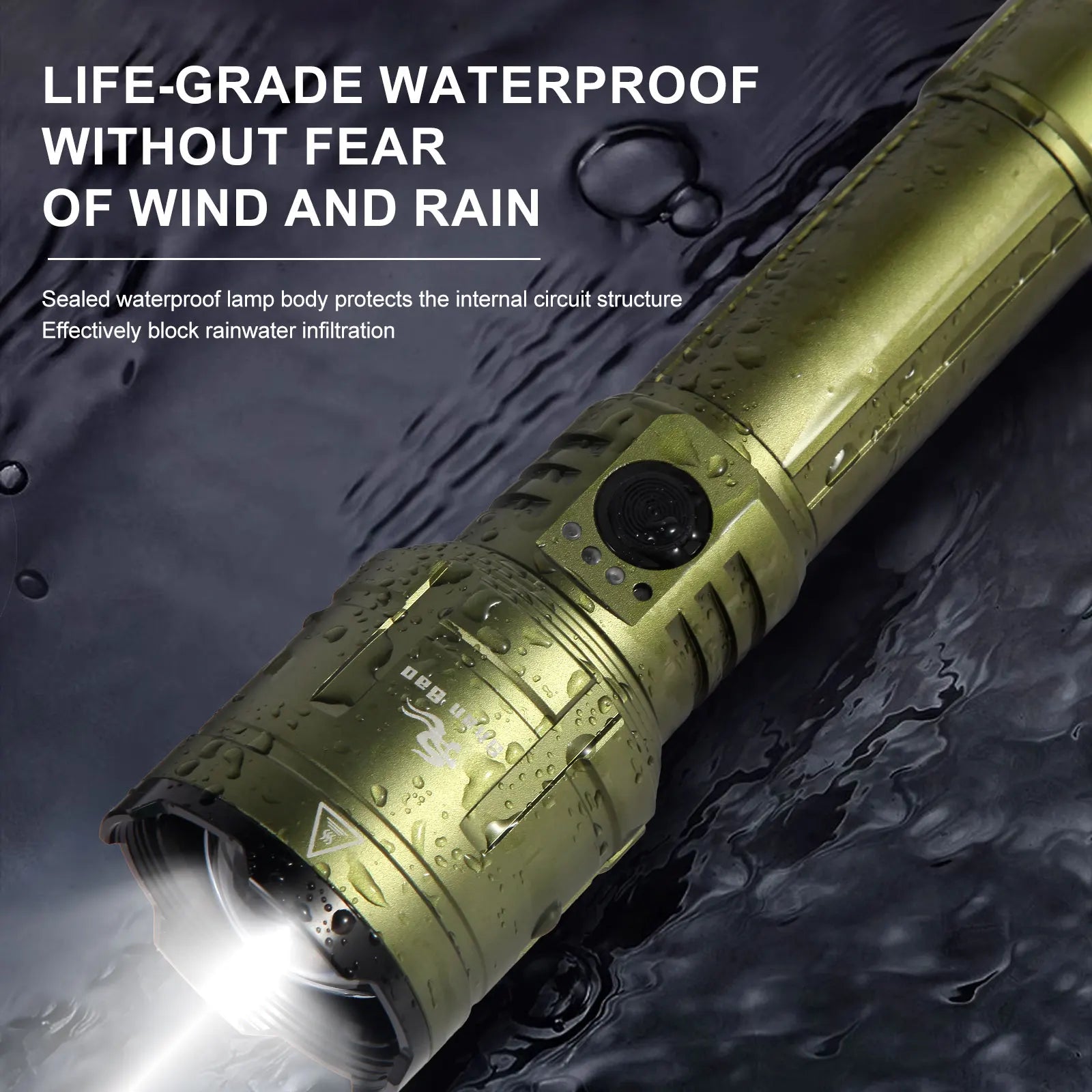 Linterna LED Shan Bao 3000 LM Impermeable con Zoom – Recargable, 5000 mAh, Ilumina a +500 m y Enciende Objetos