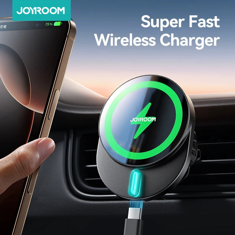 Joyroom JR-ZS409 Cargador Coche 15W – Soporte Magnético MagSafe para iPhone 12–16 (Rejilla de Ventilación)