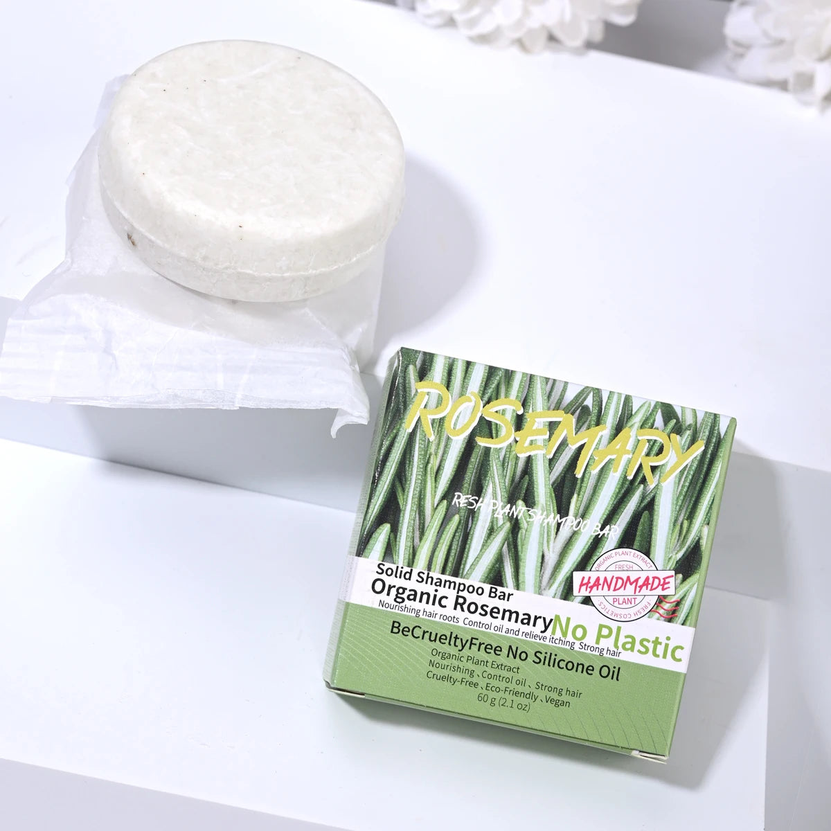 Shampoo en Barra de Romero 60g | Anticaspa y Control Grasa