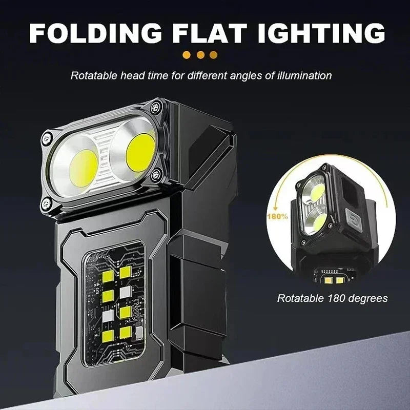 Mini Linterna LED Recargable USB con Imán Trasero | Camping, Emergencias y Uso Multifuncional