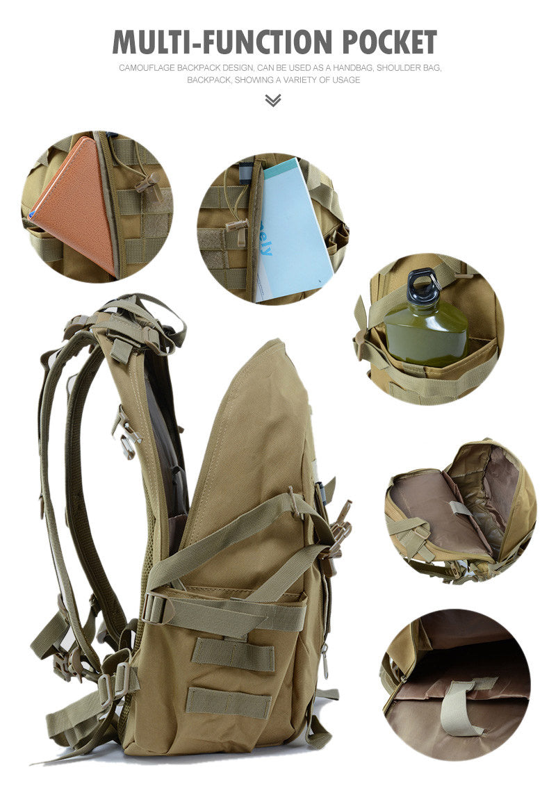 Mochila Táctica MOLLE Reflectante – Camping, Senderismo y Supervivencia