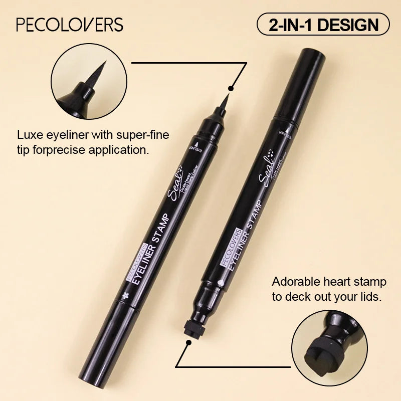 Delineador Plumón con Timbre Cat Eye Doble Punta a Prueba de Agua
