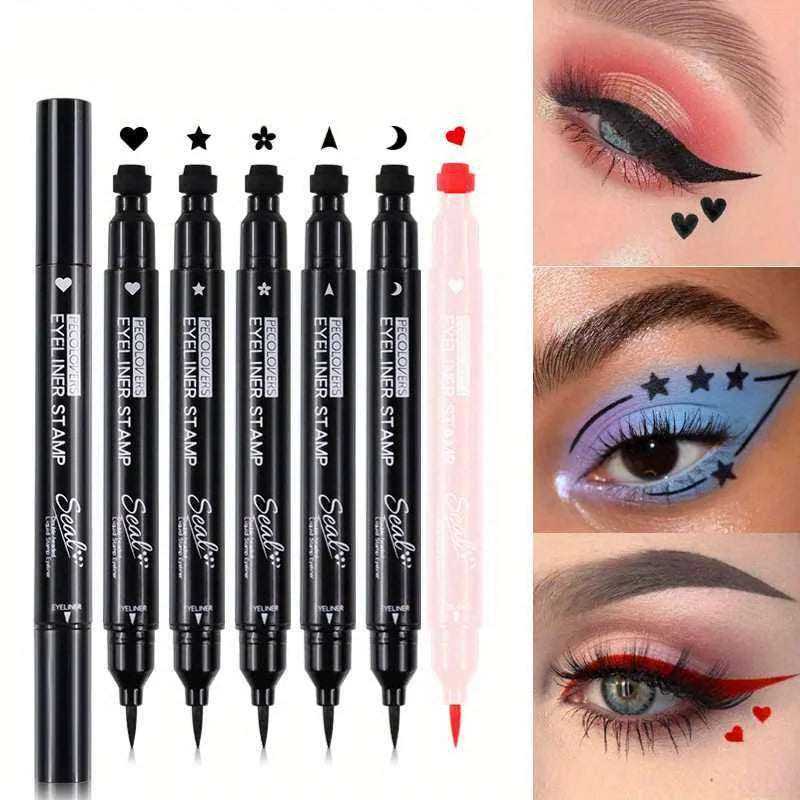 Delineador Plumón con Timbre Cat Eye Doble Punta a Prueba de Agua