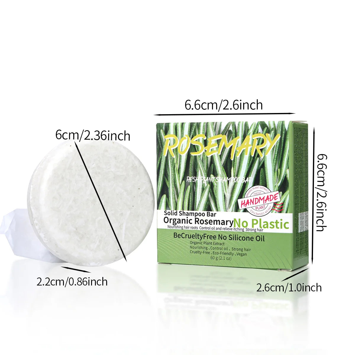 Shampoo en Barra de Romero 60g | Anticaspa y Control Grasa