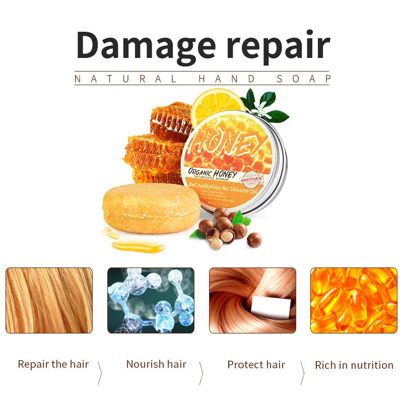 Shampoo sólido artesanal de miel | Suavidad, anticaspa y control de grasa