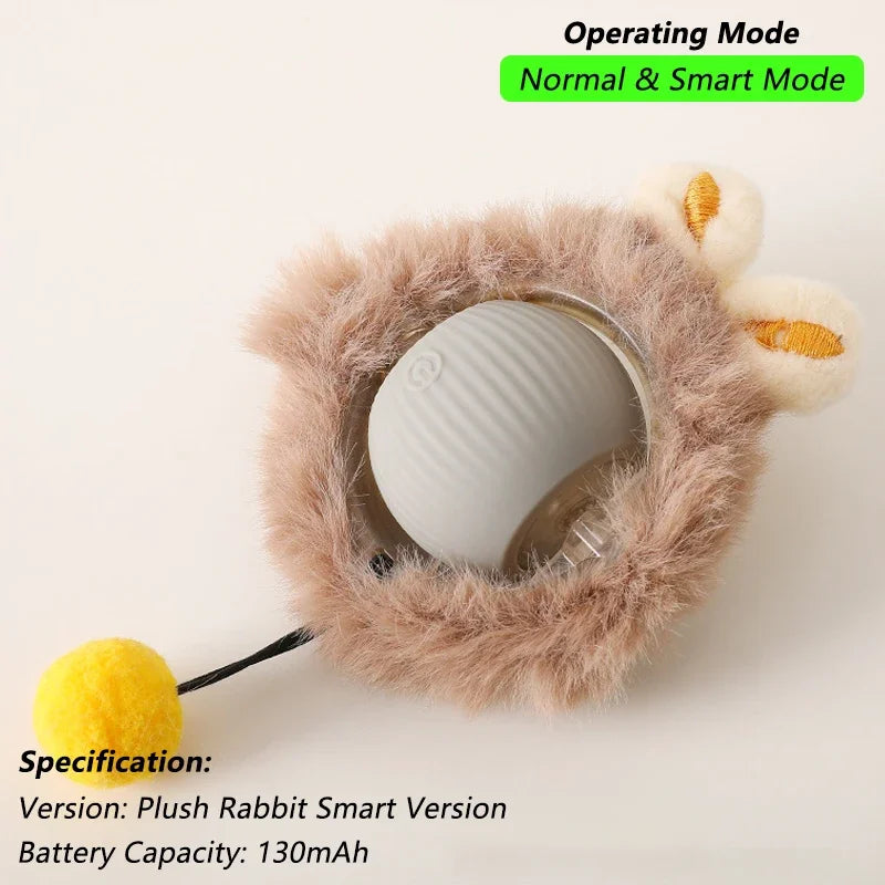 Pelota Interactiva Inteligente para Gatos | Juguete Automático Recargable con Cola y Sensores