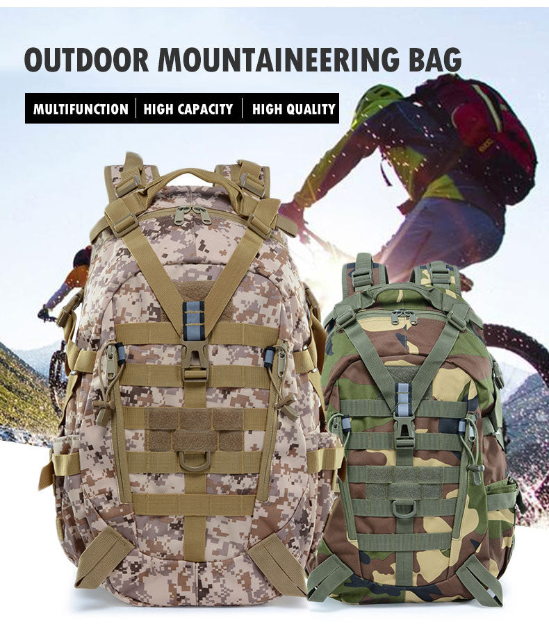 Mochila Táctica MOLLE Reflectante – Camping, Senderismo y Supervivencia