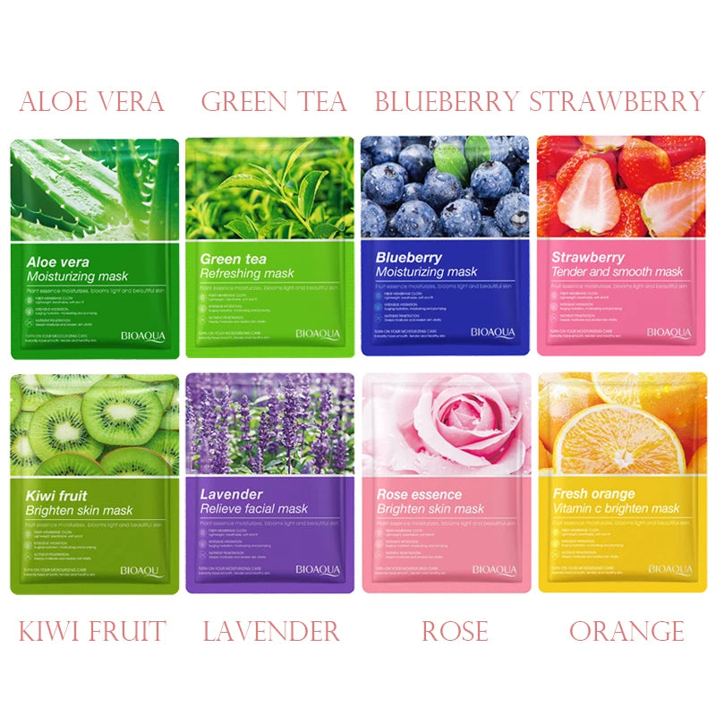 Pack 8 Mascarillas Faciales Coreanas Hidratantes y Reafirmantes