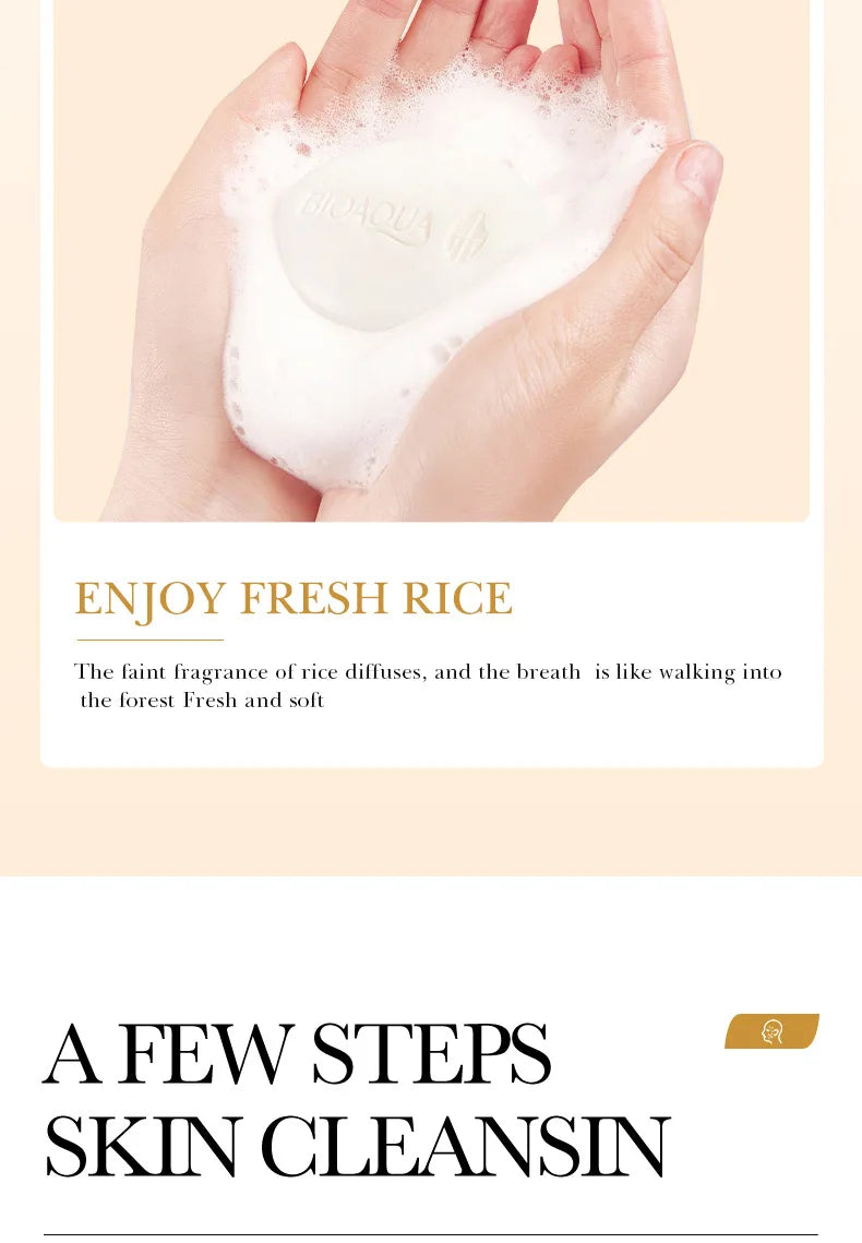 Jabón facial de arroz blanco BIOAQUA | Limpieza e hidratación