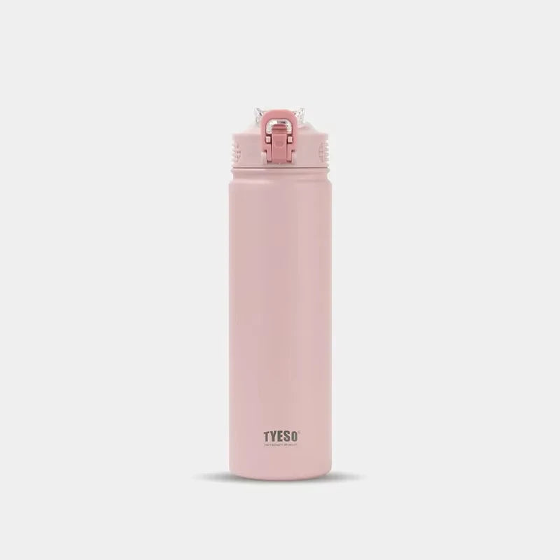 Botella Térmica Acero Inoxidable 304 (600/750 ml) con Pajita – Termo Deportivo de Doble Pared