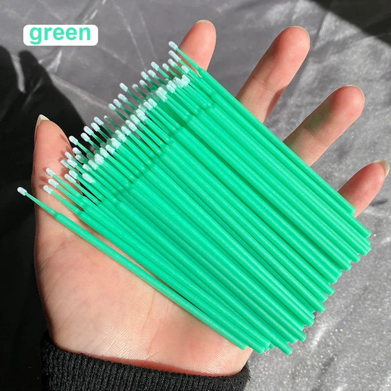 Pack 100 Microbrush para Limpieza de Extensiones de Pestañas