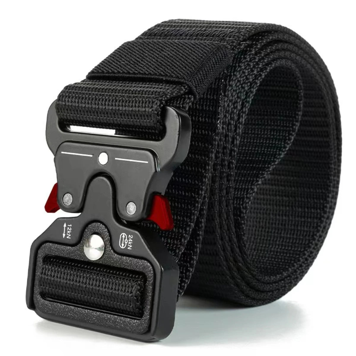 Cinturón Táctico de Nylon con Hebilla Plástica “Orejas Rojas” – Militar, Entrenamiento y Outdoor