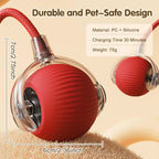 Pelota Interactiva Inteligente para Gatos | Juguete Automático Recargable con Cola y Sensores