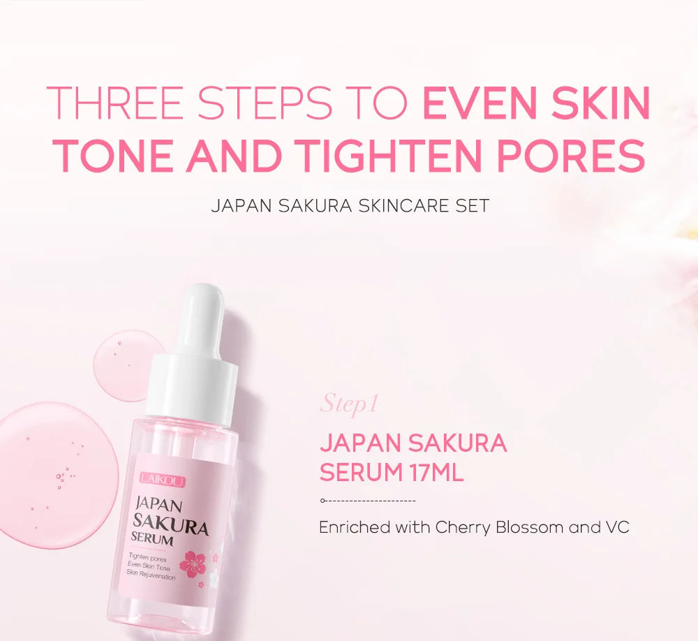 Set de Cuidado Facial LAIKOU: Crema, Serum y Contorno de Ojos