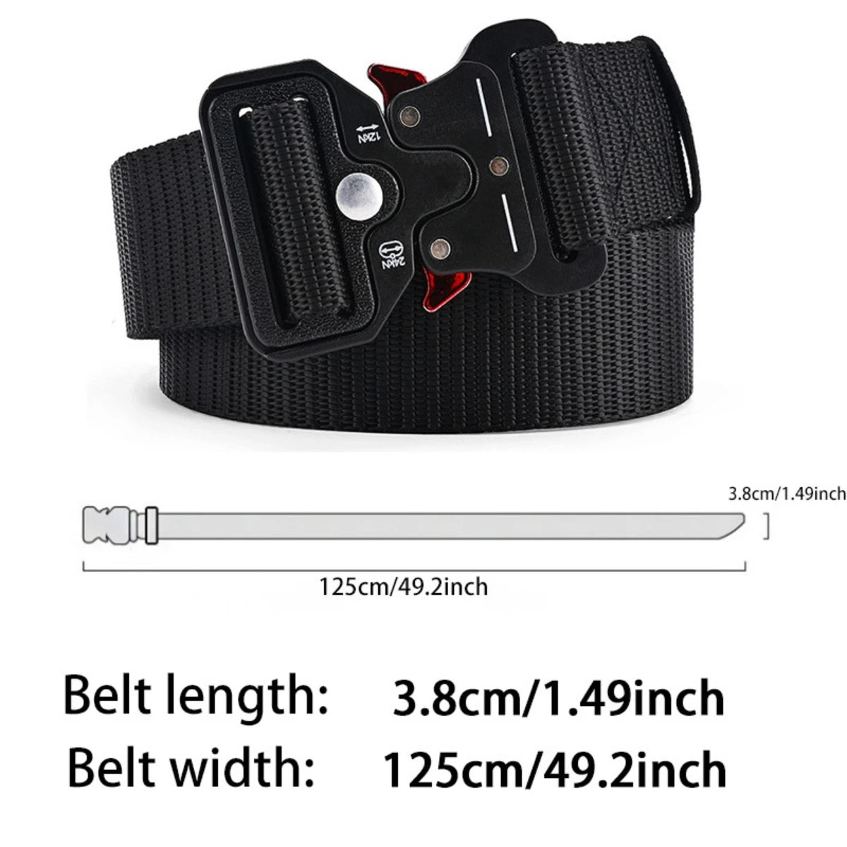 Cinturón Táctico de Nylon con Hebilla Plástica “Orejas Rojas” – Militar, Entrenamiento y Outdoor