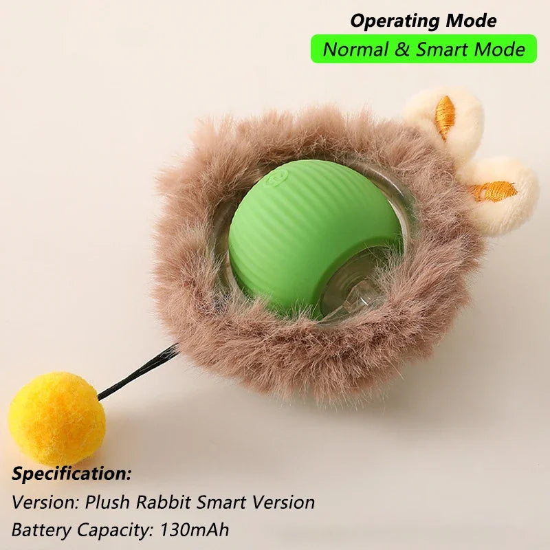 Pelota Interactiva Inteligente para Gatos | Juguete Automático Recargable con Cola y Sensores