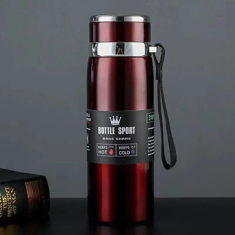 Botella Térmica 1 L de Acero Inoxidable – Termo para Agua, Té y Café (Libre de BPA)