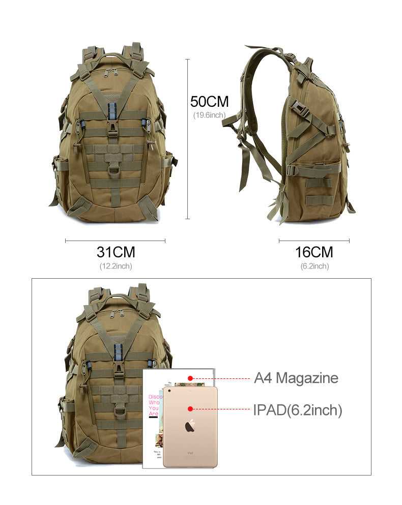 Mochila Táctica MOLLE Reflectante – Camping, Senderismo y Supervivencia