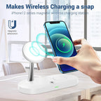 Cargador Inalámbrico 3 en 1 TIMESS 15W – iPhone 12–16, Apple Watch 4–10 y AirPods Pro (USB-C)