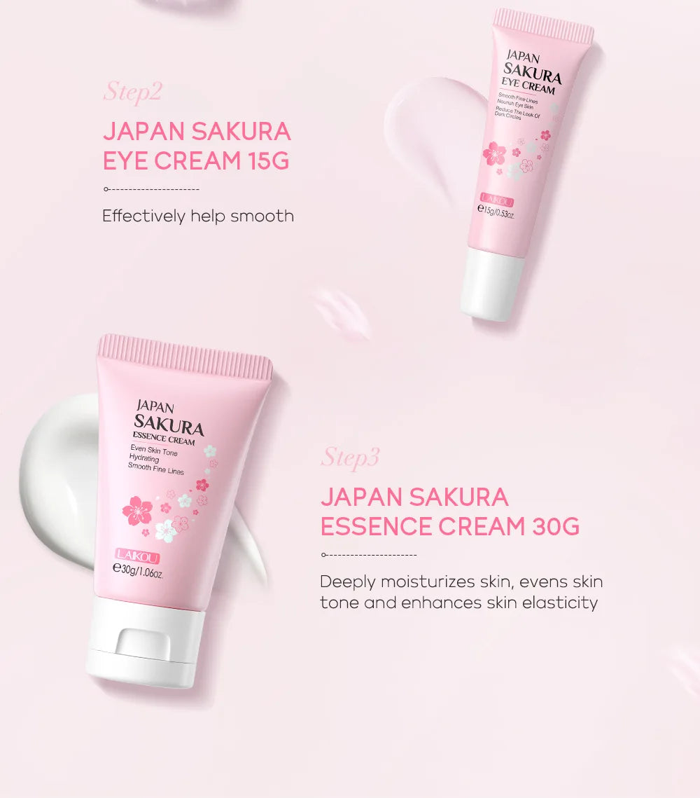 Set de Cuidado Facial LAIKOU: Crema, Serum y Contorno de Ojos