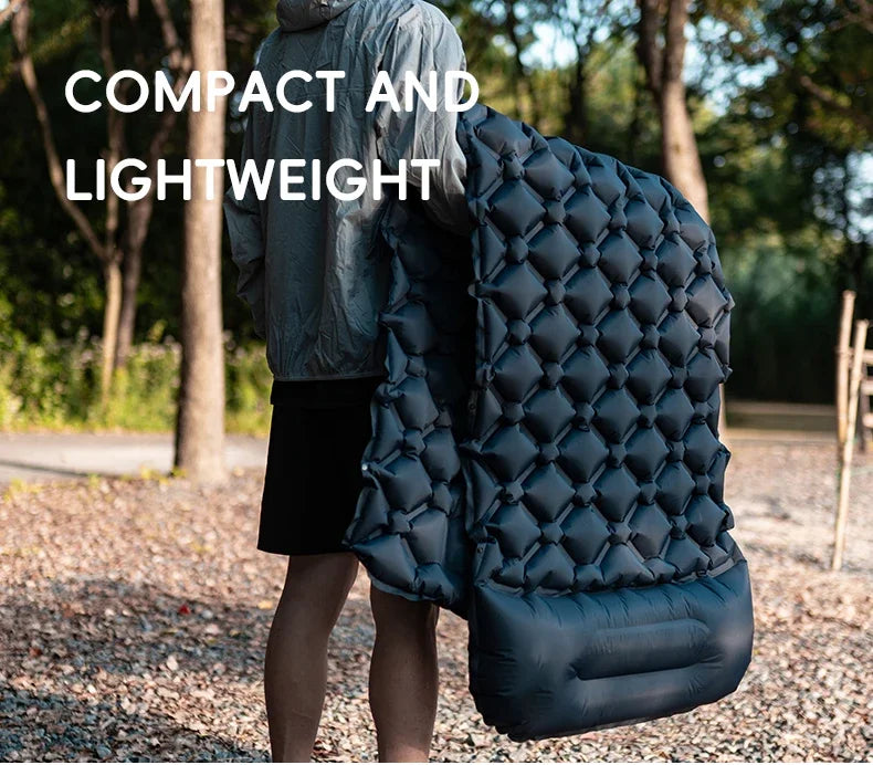 Colchoneta Inflable TARKA 190×60 cm con Almohada – autoinflable Ultraligera (650 g) para Camping y Trekking