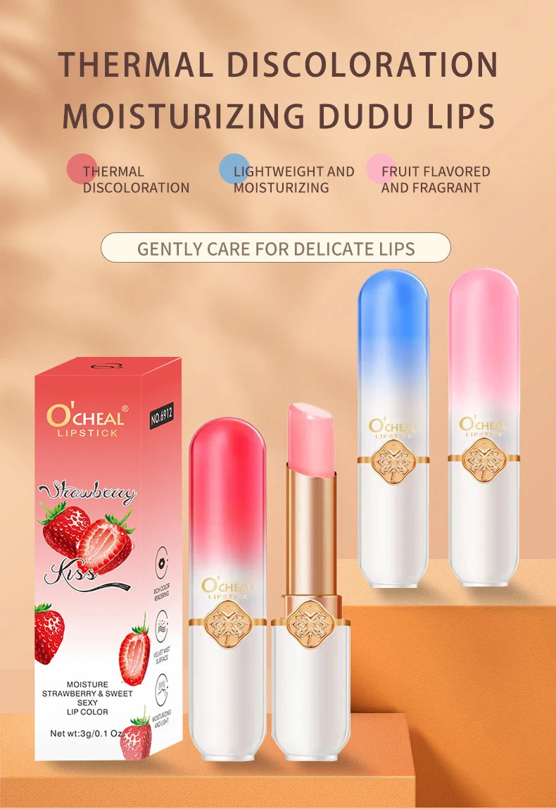 Labial frutal O’CHEAL | Hidratante, waterproof y cambia de color