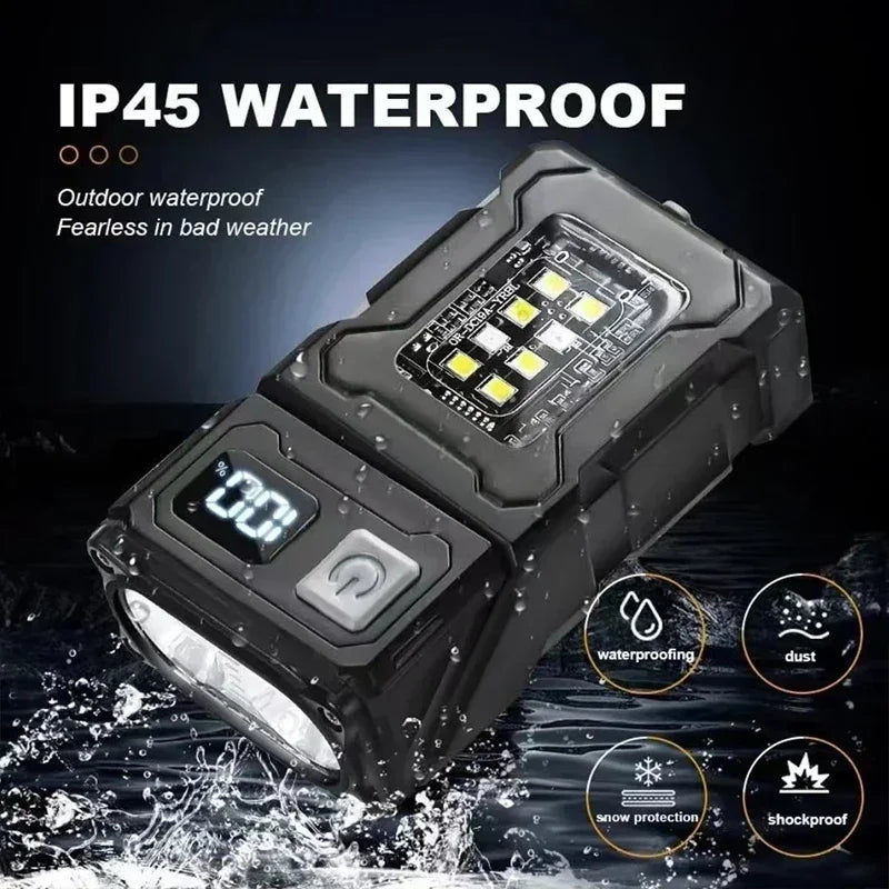 Mini Linterna LED Recargable USB con Imán Trasero | Camping, Emergencias y Uso Multifuncional
