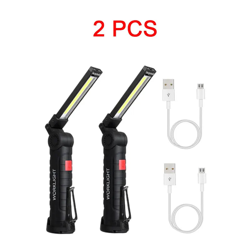 Linterna LED COB Portátil Recargable ESMARTER | Magnética 360° USB para Camping y Trabajo